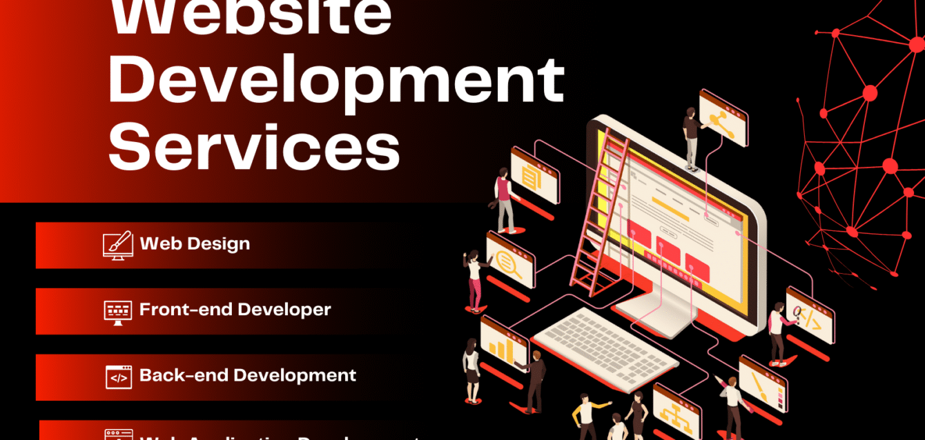 Modern full-stack web development team working on front-end and back-end code for a responsive business website.